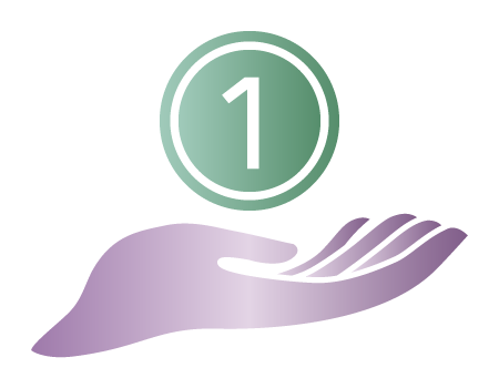 Step 1 helping hand icon