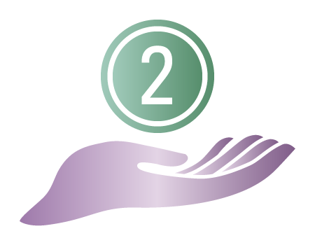 Step 2 helping hand icon