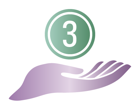 Step 3 helping hand icon